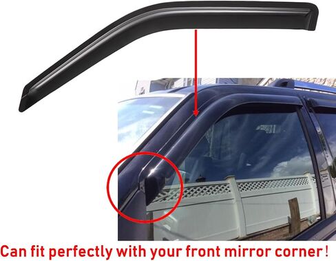 Lightronic WV94233 Outside-Mount Side Window Visor Deflector Vent Rain Guard, Dark Smoke, 4-Pieces Set, Fits 1997-2017 Ford Expedition, 2007-2017 Expedition XL, 1998-2017 Lincoln Navigator in Saudi Arabia