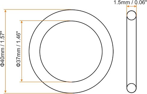 uxcell Silicone O-Rings, 40mm OD 37mm ID 1.5mm Width VMQ Seal Gasket for Compressor Valves Pipe Repair, White Pack of 10 in Saudi Arabia