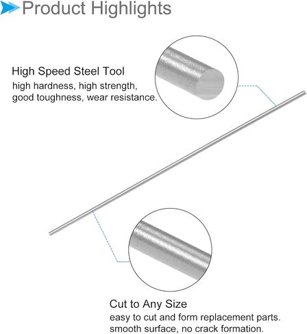 Round Steel Rod, 2mm Diameter 100mm Length, High Speed Steel Bar Stock Craft DIY Tool - (Applications: for Drill Lathes Boring Machine), 20-Pieces in Saudi Arabia