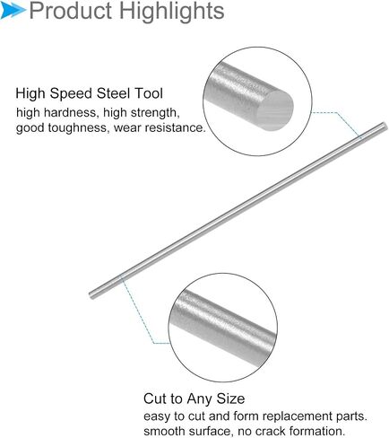 Round Steel Rod, 2mm Diameter 100mm Length, High Speed Steel Bar Stock Craft DIY Tool - (Applications: for Drill Lathes Boring Machine), 20-Pieces in Saudi Arabia