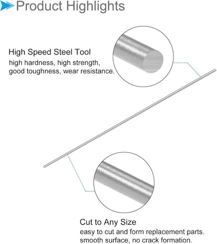 Round Steel Rod, 2mm Diameter 100mm Length, High Speed Steel Bar Stock Craft DIY Tool - (Applications: for Drill Lathes Boring Machine), 20-Pieces in Saudi Arabia