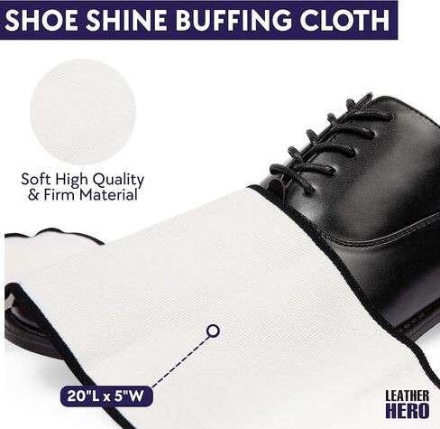 مجموعة تلميع الأحذية الجلدية من ليذر هيرو - مجموعة تلميع الأحذية الفاخرة للرجال مع صندوق خشبي لتلميع الأحذية، وفرشاة احترافية لشعر الخيل، وأدوات تطبيق، وقماش لامع - مجموعة كاملة لتلميع الأحذية in Kuwait