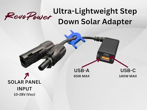 Ultra-Lightweight Step Down Solar Panel USB-C PD Adapter, 140W Output w Fast Power Delivery Charging and Portability in Saudi Arabia