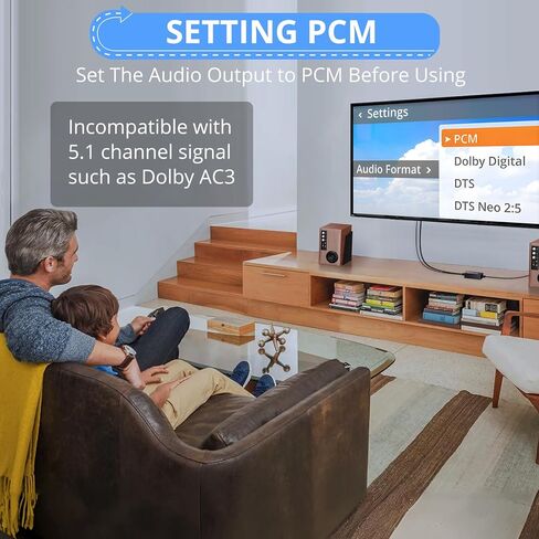 محول صوت رقمي إلى تناظري من CAMWAY، محول بصري إلى RCA، SPDIF إلى RCA، محول DAC 192 كيلو هرتز، كابل صوت 5.7 قدم، Toslink بصري إلى محول صوت RCA in Kuwait