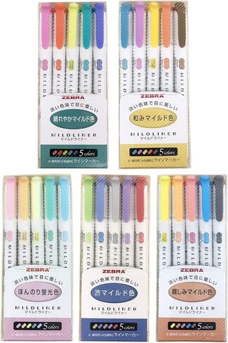 Zebra Mildliner highlighter pen set, 25 Pastel Color set (Count) (Count) (Count) in Saudi Arabia