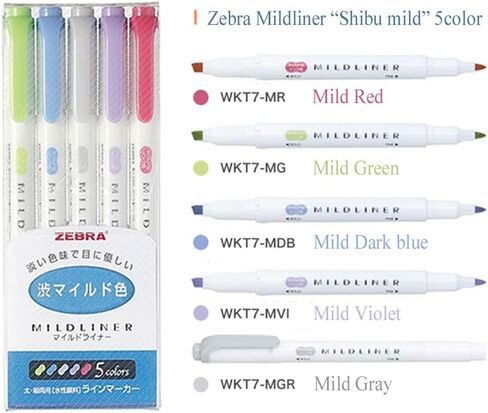 Zebra Mildliner highlighter pen set, 25 Pastel Color set (Count) (Count) (Count) in Saudi Arabia