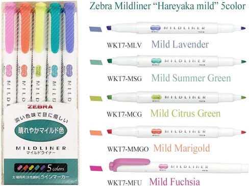 Zebra Mildliner highlighter pen set, 25 Pastel Color set (Count) (Count) (Count) in Saudi Arabia