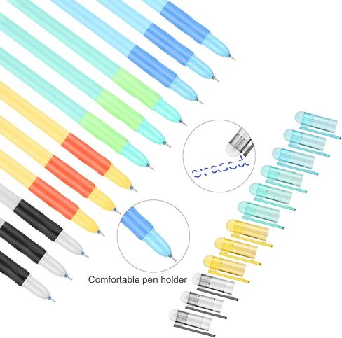 Dacono 12 Erasable Pens Blue - Friction Pens with Rubbers on the End - Erasable Ballpoint Pen for Smooth Writing and Easy Corrections - Ideal for Students, Professionals, School Supplies Office in Kuwait