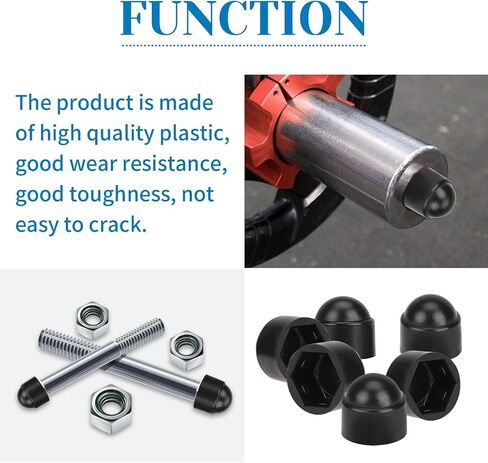 30 PCS Bolt Nut Protective Cap Hex Head Bolt Covers M8×13mm Dome Plastic Bolt Caps Black Hexagonal Dome Protective Cap Exposed in Saudi Arabia