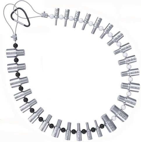 مدقق خيط الصواميل والمسمار بوصة ومتري، 26 حجم مسمار ذكر/أنثى ومقياس الخيط، معرف خيط المسمار 14 بوصة و12 متري - فحص سريع والتحقق من الحجم ودرجة الخيط لجوز الترباس in Kuwait