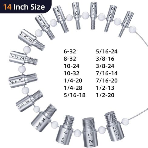 مدقق خيط الصواميل والمسمار بوصة ومتري، 26 حجم مسمار ذكر/أنثى ومقياس الخيط، معرف خيط المسمار 14 بوصة و12 متري - فحص سريع والتحقق من الحجم ودرجة الخيط لجوز الترباس in Kuwait