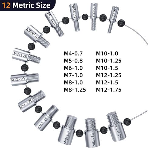 مدقق خيط الصواميل والمسمار بوصة ومتري، 26 حجم مسمار ذكر/أنثى ومقياس الخيط، معرف خيط المسمار 14 بوصة و12 متري - فحص سريع والتحقق من الحجم ودرجة الخيط لجوز الترباس in Kuwait
