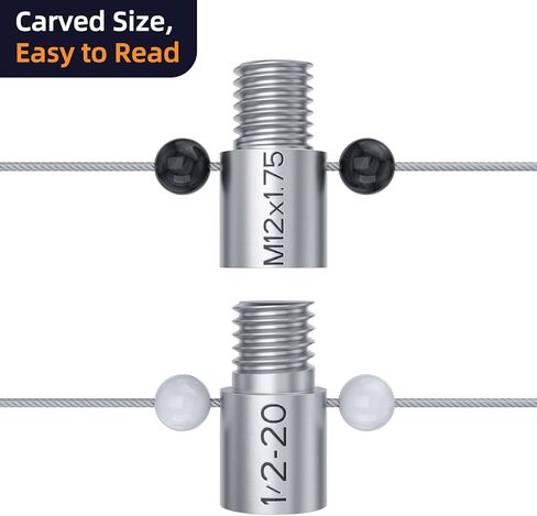 مدقق خيط الصواميل والمسمار بوصة ومتري، 26 حجم مسمار ذكر/أنثى ومقياس الخيط، معرف خيط المسمار 14 بوصة و12 متري - فحص سريع والتحقق من الحجم ودرجة الخيط لجوز الترباس in Kuwait
