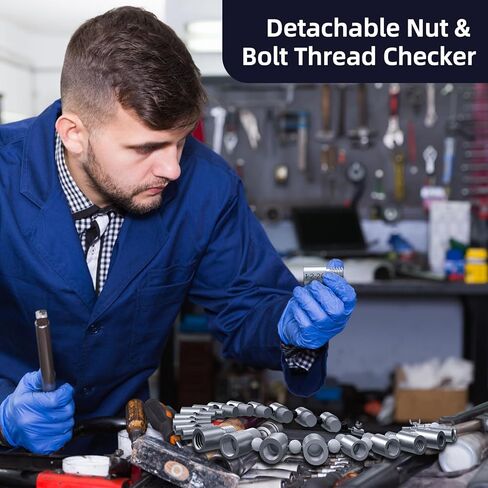 مدقق خيط الصواميل والمسمار بوصة ومتري، 26 حجم مسمار ذكر/أنثى ومقياس الخيط، معرف خيط المسمار 14 بوصة و12 متري - فحص سريع والتحقق من الحجم ودرجة الخيط لجوز الترباس in Kuwait