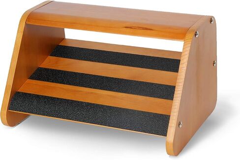 J JACKCUBE DESIGN Wood Double Step Foot Rest Under Desk Ergonomic Design Footrest with Non Slip Surface, Leg and Posture Support Comfort Foot Stool for Home and Office - MK721A in Saudi Arabia