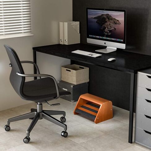 J JACKCUBE DESIGN Wood Double Step Foot Rest Under Desk Ergonomic Design Footrest with Non Slip Surface, Leg and Posture Support Comfort Foot Stool for Home and Office - MK721A in Saudi Arabia