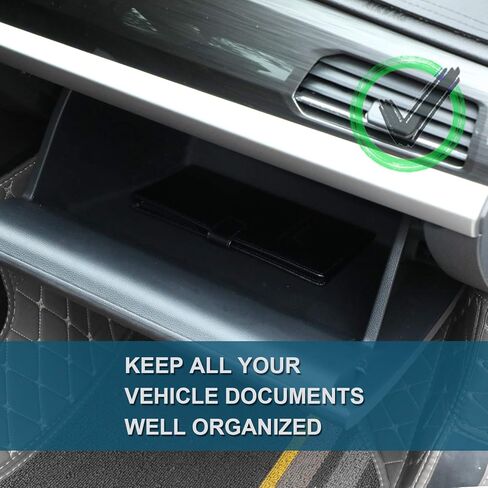 حامل بطاقات تسجيل وتأمين السيارة من الجلد من GNEGNI، حامل مستندات شاحنة السيارات، صندوق قفازات السيارة، محفظة تنظيم الأعمال الورقية مع إغلاق مغناطيسي للرخصة والبطاقات والمستندات الأساسية in Kuwait