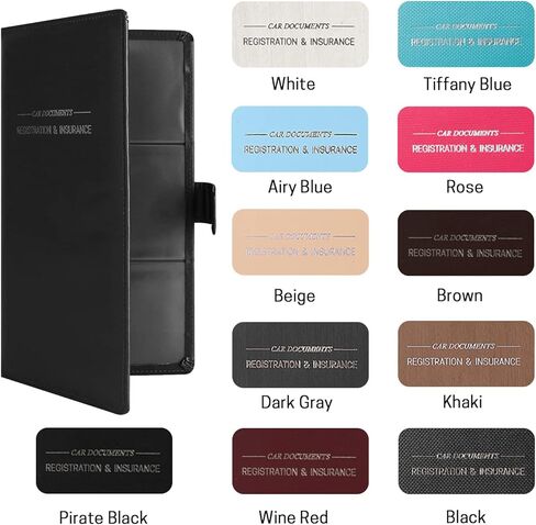 حامل بطاقات تسجيل وتأمين السيارة من الجلد من GNEGNI، حامل مستندات شاحنة السيارات، صندوق قفازات السيارة، محفظة تنظيم الأعمال الورقية مع إغلاق مغناطيسي للرخصة والبطاقات والمستندات الأساسية in Kuwait