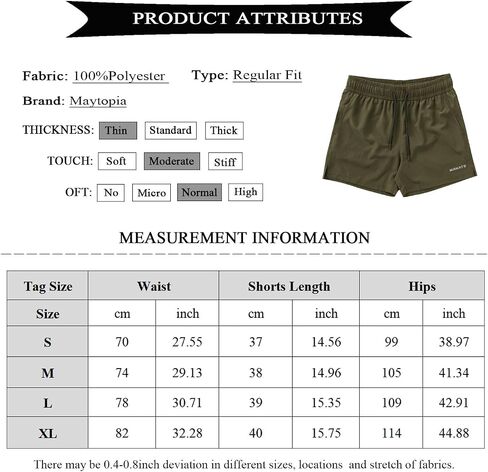 maytopia Men's Running Athletic Shorts 5 Inch Quick Dry Gym Workout Shorts Lightweight Fitted Exercise Shorts with Pockets in Saudi Arabia