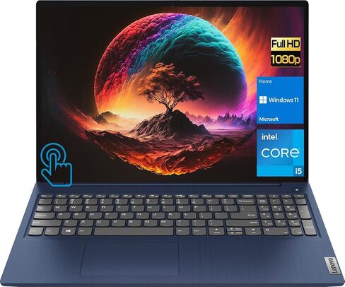 كمبيوتر محمول Lenovo Ideapad 3، شاشة لمس FHD مقاس 15.6 بوصة، Intel Core i5-1155G7 رباعي النواة (Beats i7-1065G7)، رسومات Intel Iris Xe، عمر بطارية طويل، Win 11 Pro، مع حزمة WOWPC (ذاكرة الوصول العشوائي 16 جيجابايت | 512 جيجابايت PCIe SSD) in Kuwait