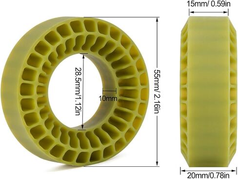 1.0'' Tire Inserts Silicone Rubber Insert Foam Fit 1.0'' Wheel Tires 58-63mm Wheel Tires Waterproof Silicone Inserts for 1/18 1/24 RC Crawler (Green/4PCS) in Saudi Arabia