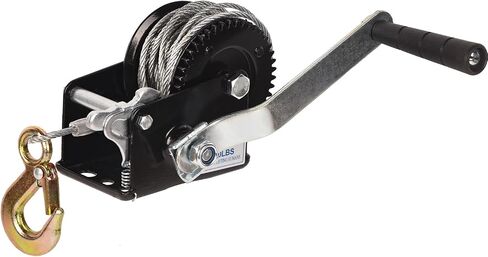 Doppy 800lbs Boat Trailer Winch, Hand Winch Heavy Duty Hook with 33ft Steel Cable, Gear Ratio: 3.2:1,Ratchet Boat Winch for Trailer ATV Boat in Saudi Arabia