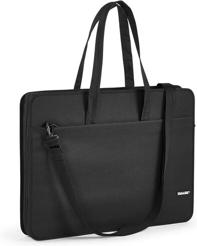 حقيبة محفظة فنية من IMAGE، مقاس 24 * 18 بوصة، حقيبة تخزين فنية سوداء، حقيبة لوحة رسم مقاومة للماء مع حزام كتف وإبزيم مخفي للأعمال الفنية والرسم والرسم in Kuwait