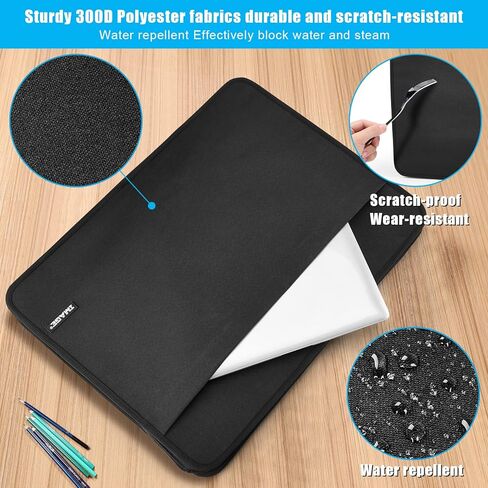 حقيبة محفظة فنية من IMAGE، مقاس 24 * 18 بوصة، حقيبة تخزين فنية سوداء، حقيبة لوحة رسم مقاومة للماء مع حزام كتف وإبزيم مخفي للأعمال الفنية والرسم والرسم in Kuwait