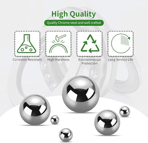 Litorange 620 Pieces 15 Size 1-10MM Metric Precision Chrome Steel Assorted Loose Bicycle Bearing Ball Assortment Kit with 2pcs Black Precision Tweezer in Saudi Arabia