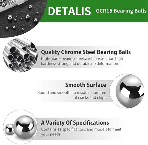 Litorange 620 Pieces 15 Size 1-10MM Metric Precision Chrome Steel Assorted Loose Bicycle Bearing Ball Assortment Kit with 2pcs Black Precision Tweezer in Saudi Arabia