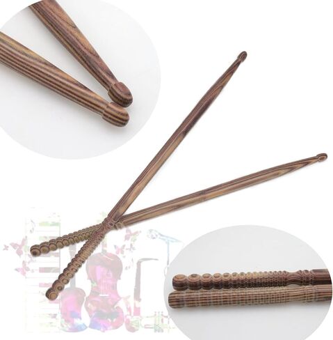 CashBeat 2-Pair 5A Drum Sticks, Spiral Grip Heavy Bamboo Drumsticks for Drums, Sturdy, Non-Slip & Eco-Friendly Percussion Accessories in Saudi Arabia