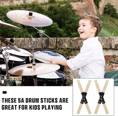 30 زوجًا من أعواد الطبل من Fiada، أعواد طبلة كبيرة من خشب القيقب 5A، أعواد طبلة خشب القيقب الكلاسيكية، أعواد إيقاع للبالغين والأطفال، ملحقات طبلة الطبول in Kuwait