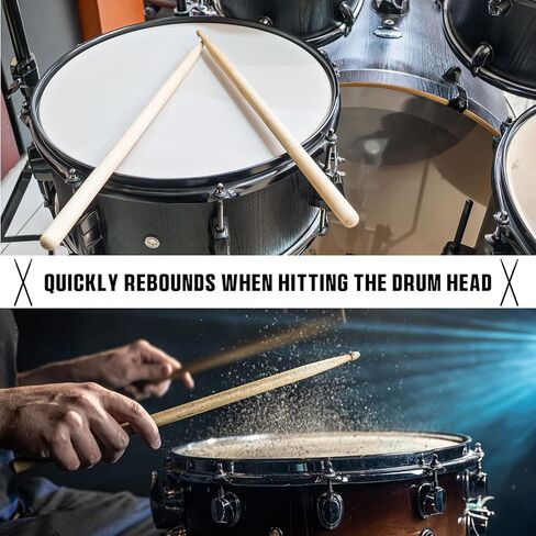 30 زوجًا من أعواد الطبل من Fiada، أعواد طبلة كبيرة من خشب القيقب 5A، أعواد طبلة خشب القيقب الكلاسيكية، أعواد إيقاع للبالغين والأطفال، ملحقات طبلة الطبول in Kuwait