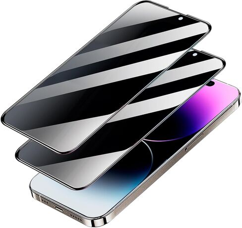 واقي شاشة للخصوصية من الزجاج المقوى [عبوة من قطعتين] لهاتف iPhone 14 Pro Max، وسادة هوائية مقاومة للكسر، حماية فائقة، مضادة للتجسس، سهلة التركيب، تغطية كاملة 6.7 بوصة in Saudi Arabia
