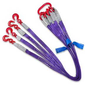 الثقيلة اثنين من الساق اللجام الويب حبال 5ft 8800lbs قدرة رفع الرافعات الأشرطة مع G80 سبائك الصلب انتزاع السنانير البوليستر اللجام حبال لسحب أمن البضائع والتعامل معها in Kuwait