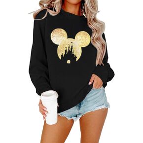 Magic Kingdom Sweatshirts For Women Colorful Castle Fairy Graphic Sweatshirt Holiday Vacation Pullover in Saudi Arabia