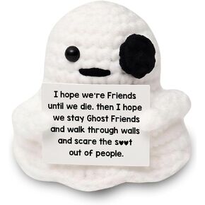 Friendship Gifts for Women, Emotional Support Crochet Ghost Decor, Birthday Gifts for Best Friend Soul Sister, Funny Halloween Handmade Crochet Ghost Friends Bestie Gift in Saudi Arabia