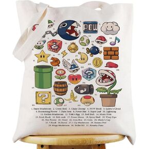 G2TUP Video Games Tote Bag 80s Nostalgia Gaming Fans Gift Mushroom Kingdom Shoulder Bag Video Gamer Merch in Saudi Arabia