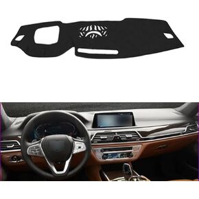 Black Flannel Car Dashboard Mat Cover Compatible with Left Hand Drive BMW 7-Series G11 2016-2020 with HUD in Saudi Arabia