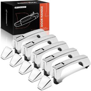 A-Premium Outside Exterior Door Handles Compatible with Hummer H3 2006 2007 2008 2009 2010, Chrome, 5-PC Set, Front and Rear and Cargo in Kuwait