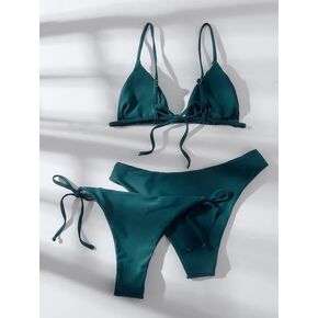 Womens'Swimsuits Three-Piece V-Neck Bikini Adjustable Shoulder Straps Swimsuit Ladies Bikini with Chest Pad in Saudi Arabia