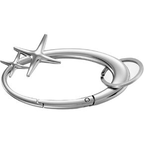 Star Carabiner, Y2K Keychain Extra-Large Shiny Chrome Karibiner Caribiner Metal Shiny Key Ring Key Buckle Clasp Snap Hook Holder Y2k Accessories for Men Women Car Keys Bagpack Handbag Purse in Saudi Arabia