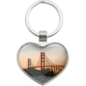 Golden Gate Bridge San Francisco Keychain Heart Love Metal Key Chain Ring in Kuwait