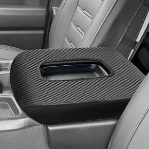 غطاء وحدة التحكم المركزية مناسب لـ 2019-2024 Chevy Silverado & GMC Sierra Jump Seat Console Armrest Cover غطاء جلدي لمسند الذراع غطاء متين لوحدة التحكم (أسود غير لامع) in Kuwait