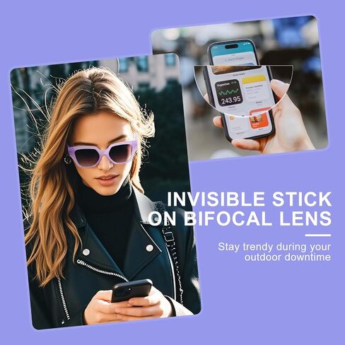 OKH Stick-on Readers, Convert Sunglasses, Goggles, or Glasses into Magnified Readers, Reusable, No Water Needed in Saudi Arabia