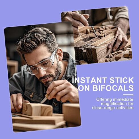 OKH Stick-on Readers, Convert Sunglasses, Goggles, or Glasses into Magnified Readers, Reusable, No Water Needed in Saudi Arabia