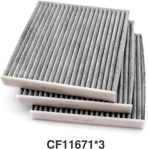 3 قطعة CF11671 فلتر هواء المقصورة مع الكربون المنشط مناسب لـ Ram 1500 2500 3500 2016-2024، لـ Ram 4500 5500 2016-2023، لـ Mazda CX-7 2007-2012، لـ Jeep Wagoneer Grand Wagoneer 2022-2024 in Saudi Arabia