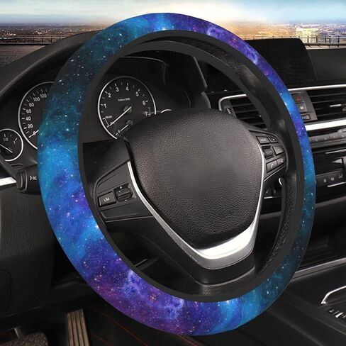 Abstract Blue Outer Space Galaxy Star Car Steering Wheel Cover,Non-Slip Elastic Neoprene-Sweat Car Accessories,Universal 15 Inch Fit Auto, Vans Trucks,Suvs, Truck in Kuwait