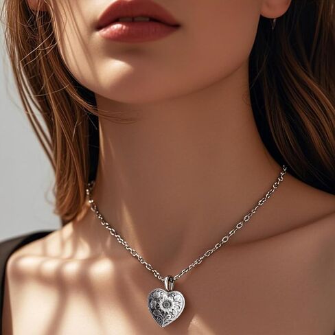 S925 Sterling Silver Heart Lockets Necklace That Holds Pictures Jewelry for Women Photo Pendant Necklace Memorial Jewelry Gift in Saudi Arabia