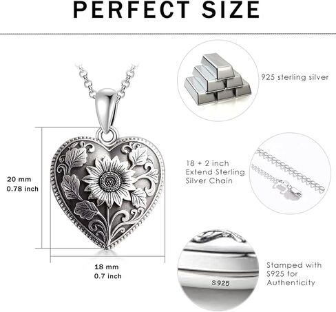 S925 Sterling Silver Heart Lockets Necklace That Holds Pictures Jewelry for Women Photo Pendant Necklace Memorial Jewelry Gift in Saudi Arabia